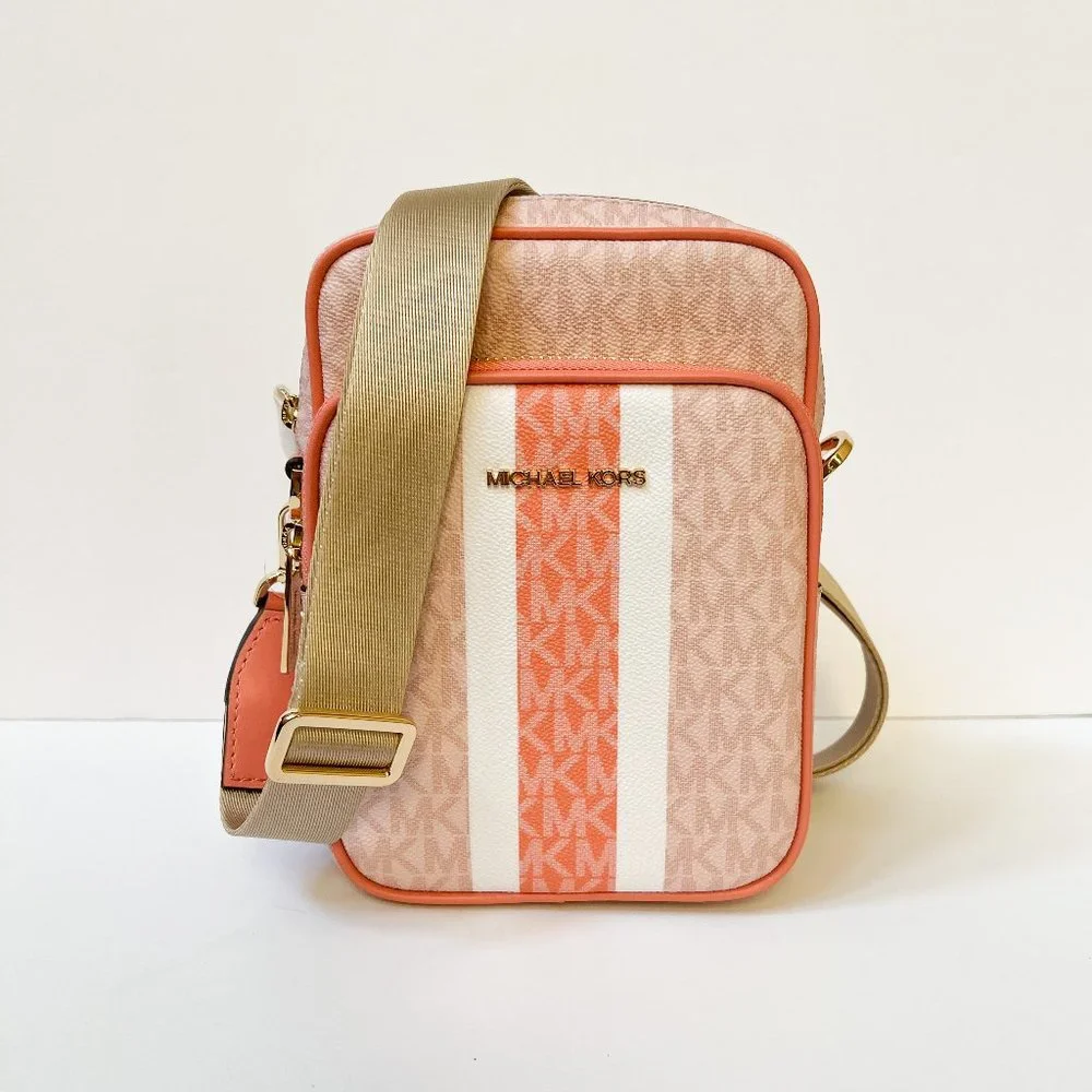 Michael Kors Jet Set Travel North South Crossbody Bag MK Sherbert